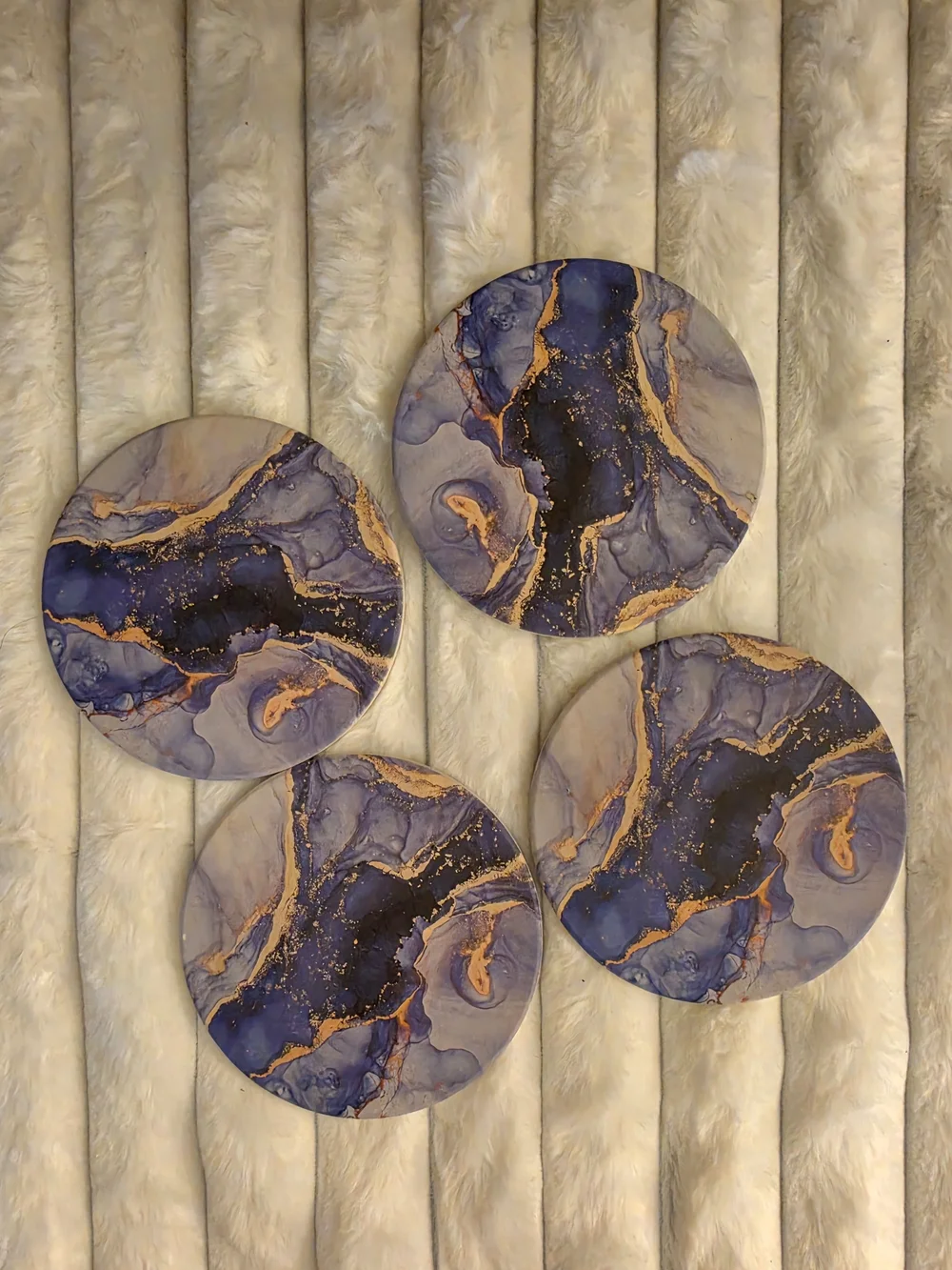 Marble Coaster Set (4), 5x7 (2) Picture Frame, Decorative Salt Rock -Table Decor